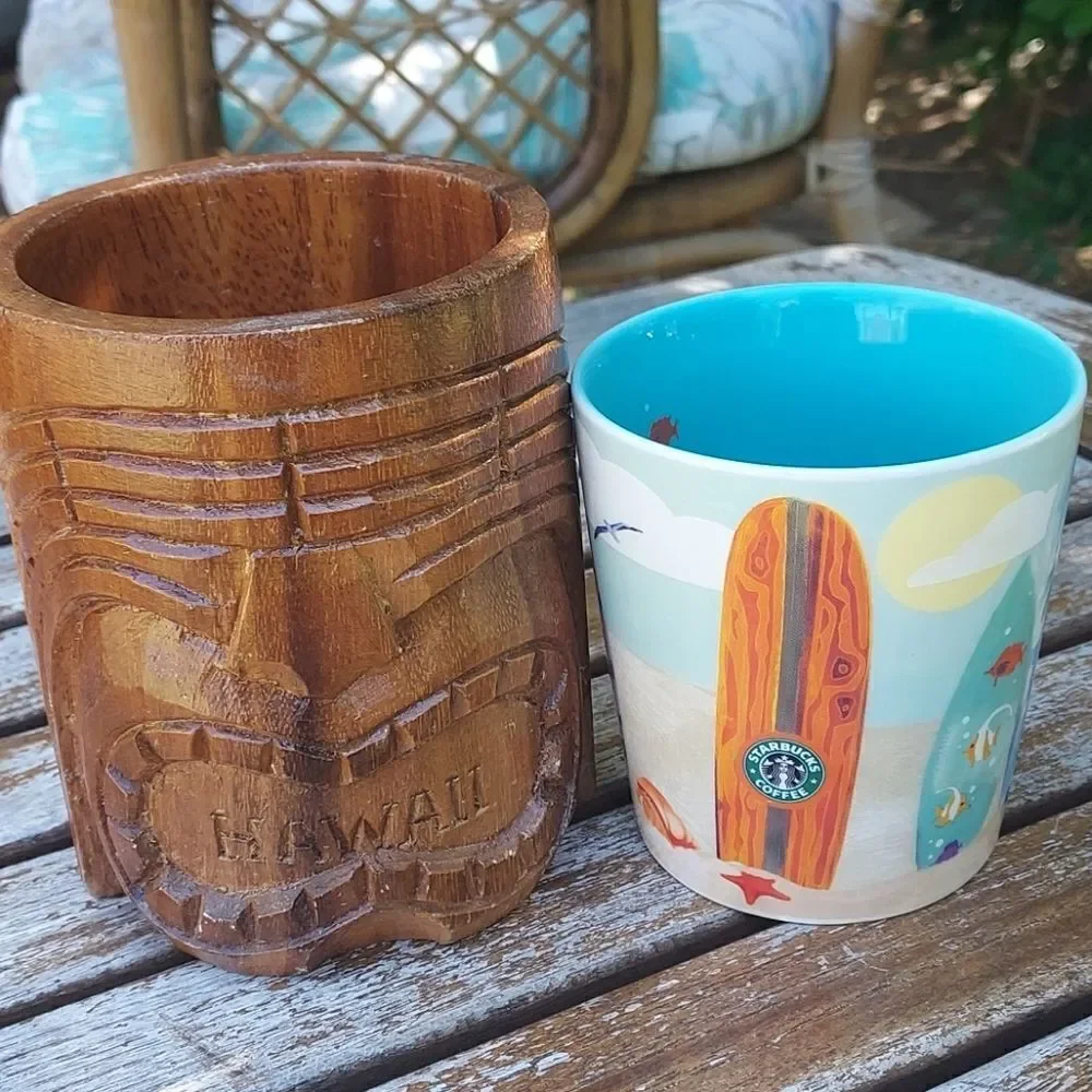 Vintage Wooden Tiki Mug